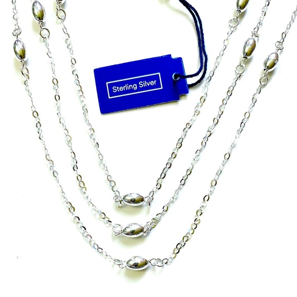 Milor Sterling Silver Beaded Chain Necklace - Picture 3 of 7